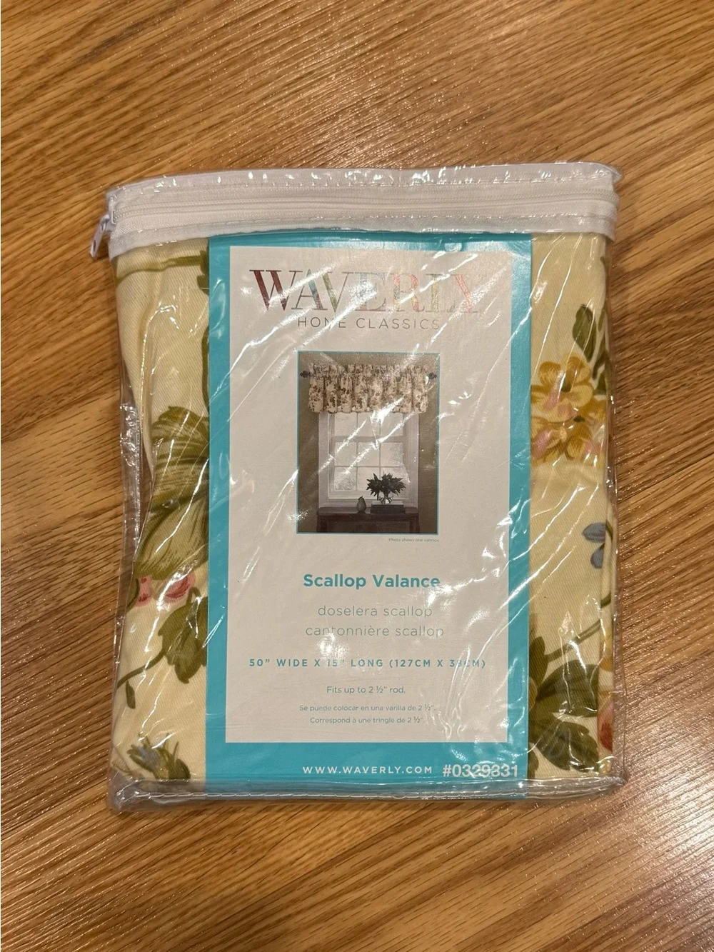 Waverly Napoli Cameo  Floral Grapevine Valance Scallop Edge 50x15 Cottagecore